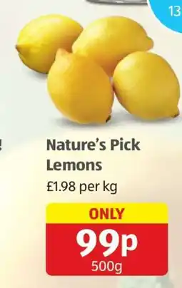 Aldi Nature’s Pick Lemons offer