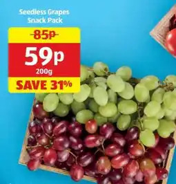 Aldi Seedless Grapes Snack Pack offer