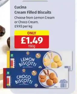 Aldi Cucina Cream Filled Biscuits offer