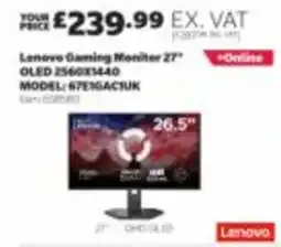 Costco Lenovo gaming monitor 27" offer