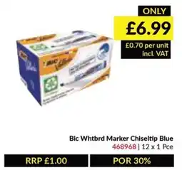 Musgrave MarketPlace Bic Whiteboard Marker Chisel Tip Blue offer