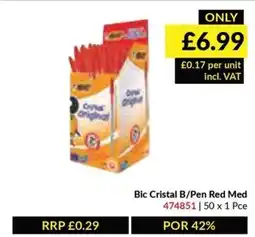 Musgrave MarketPlace Bic Cristal B/Pen Red Med offer