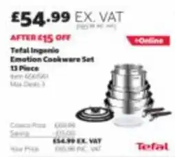 Costco Tefal Ingenio Emotion Cookware Set offer