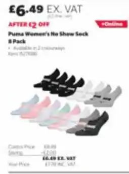 Costco Puma Women's No Show Sock offer
