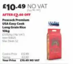 Costco Peacock Premium USA Easy Cook Long Grain Rice offer