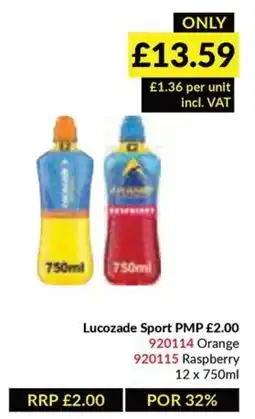 Musgrave MarketPlace Lucozade Sport Orange or Raspberry offer