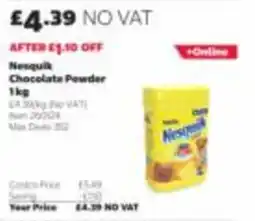 Costco Nesquik chocolate powder offer