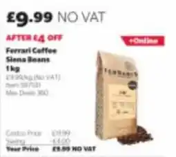 Costco Ferrari Coffee Siena Beans offer