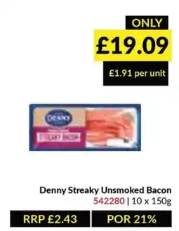 Musgrave MarketPlace Denny Streaky Unsmoked Bacon offer