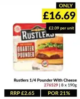 Musgrave MarketPlace Rustlers 1/4 Pounder With Cheese offer
