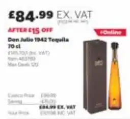 Costco Don Julio 1942 Tequila offer