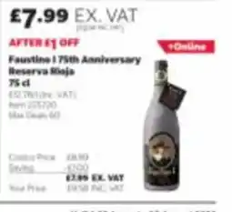 Costco Faustine 75th Anniversary Reserva Rioja offer