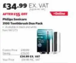 Costco Philips Sonicare 3100 Toothbrush Duo Pack offer