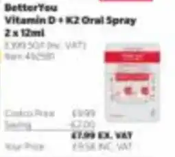 Costco BetterYou Vitamin D + K2 Oral Spray offer