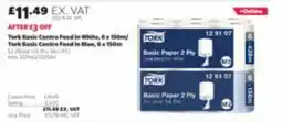 Costco Tork basic centre feed in white, 6 x 150m / tork basic centre feed in blue, 6 x 150m offer