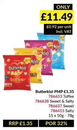 Musgrave MarketPlace Butterkist Toffee, Sweet & Salty, Sweet or Salty offer