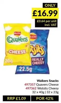 Musgrave MarketPlace Walkers Snacks Quavers Cheese or Wotsits Cheesy offer