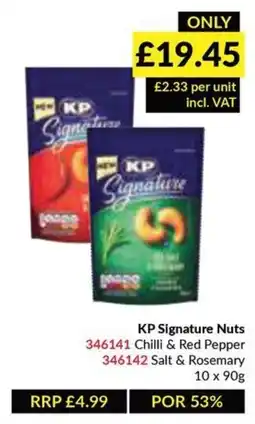 Musgrave MarketPlace KP Signature Nuts Chilli & Red Pepper or Salt & Rosemary offer