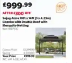 Costco Sojag alma gazebo with double roof with mosquito netting offer