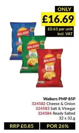 Musgrave MarketPlace Walkers Cheese & Onion, Salt & Vinegar or Ready Salted offer
