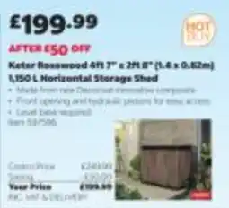 Costco Kater Rosewood Horizontal Storage Shed offer