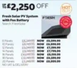 Costco Fresh Solar PV System with Fox Battery offer