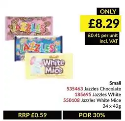 Musgrave MarketPlace Small Jazzies Chocolate, Jazzles White or Jazzles White Mice offer