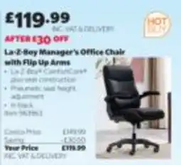 Costco La-Z-Boy Manager's Office Chair with Flip Up Arms offer