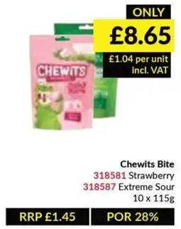 Musgrave MarketPlace Chewits Bite Strawberry or Extreme Sour offer