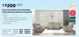 Costco Oscar Grey Fabric Power Reclining Sofa Collection with Power Headrest offer