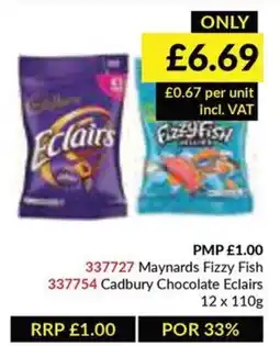 Musgrave MarketPlace Maynards Fizzy Fish or Cadbury Chocolate Eclairs offer