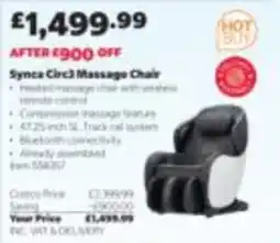 Costco Synca Circ3 Massage Chair offer