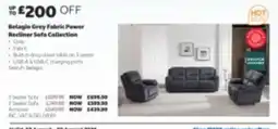 Costco Belagio grey fabric power recliner sofa collection offer
