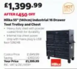Costco Hilka 55" industrial 16 drawer tool trolley and chest offer