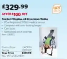 Costco Teeter Fitspine x3 Inversion Table offer