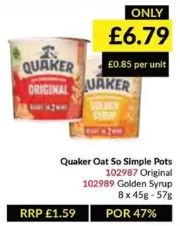 Musgrave MarketPlace Quaker Oat So Simple Pots offer