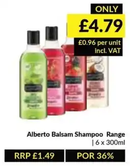 Musgrave MarketPlace Alberto Balsam Shampoo Range offer