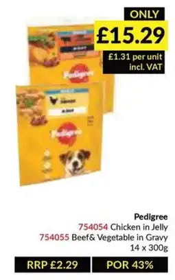 Musgrave MarketPlace Pedigree Chicken in Jelly or Beef & Vegetable in Gravy offer