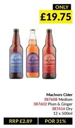 Musgrave MarketPlace Maclvors Cider Medium, Plum & Ginger or Dry offer
