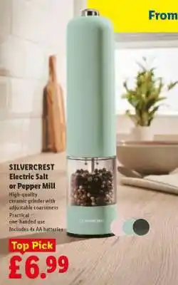 Lidl SILVERCREST Electric Salt or Pepper Mill offer