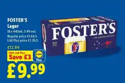 Lidl FOSTER’S Lager offer