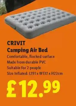 Lidl CRIVIT Camping Air Bed offer