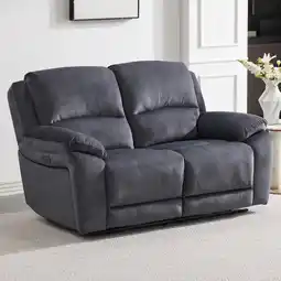 Costco Belagio Blue Fabric Power Recliner 2 Seater Sofa offer