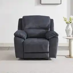 Costco Belagio Blue Fabric Power Recliner Armchair offer