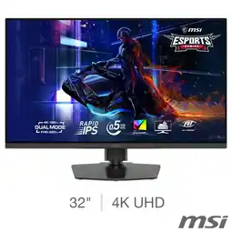 Costco MSI MAG 322URDF E16 32 inch 4K Ultra HD 160Hz IPS Gaming Monitor, 9S6-3DD89T-003 offer