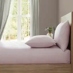 Costco Lazy Linen 100% Washed Pink Linen Fitted Sheet in 3 Sizes offer