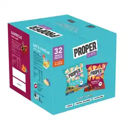 Costco Proper Chips BBQ and Salt & Vinegar Mixed Case, 32 x 14g offer