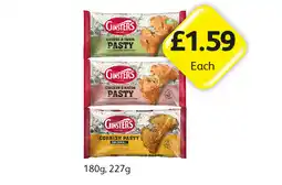 Londis Ginsters Pasty Cheese & Onion, Chicken & Bacon, Cornish offer
