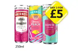 Londis Smirnoff Vodka Cranberry, Miami Peach, Raspberry Crush offer