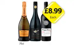 Londis Canti Prosecco, Mad Fish Shiraz, PepperBox Shiraz offer